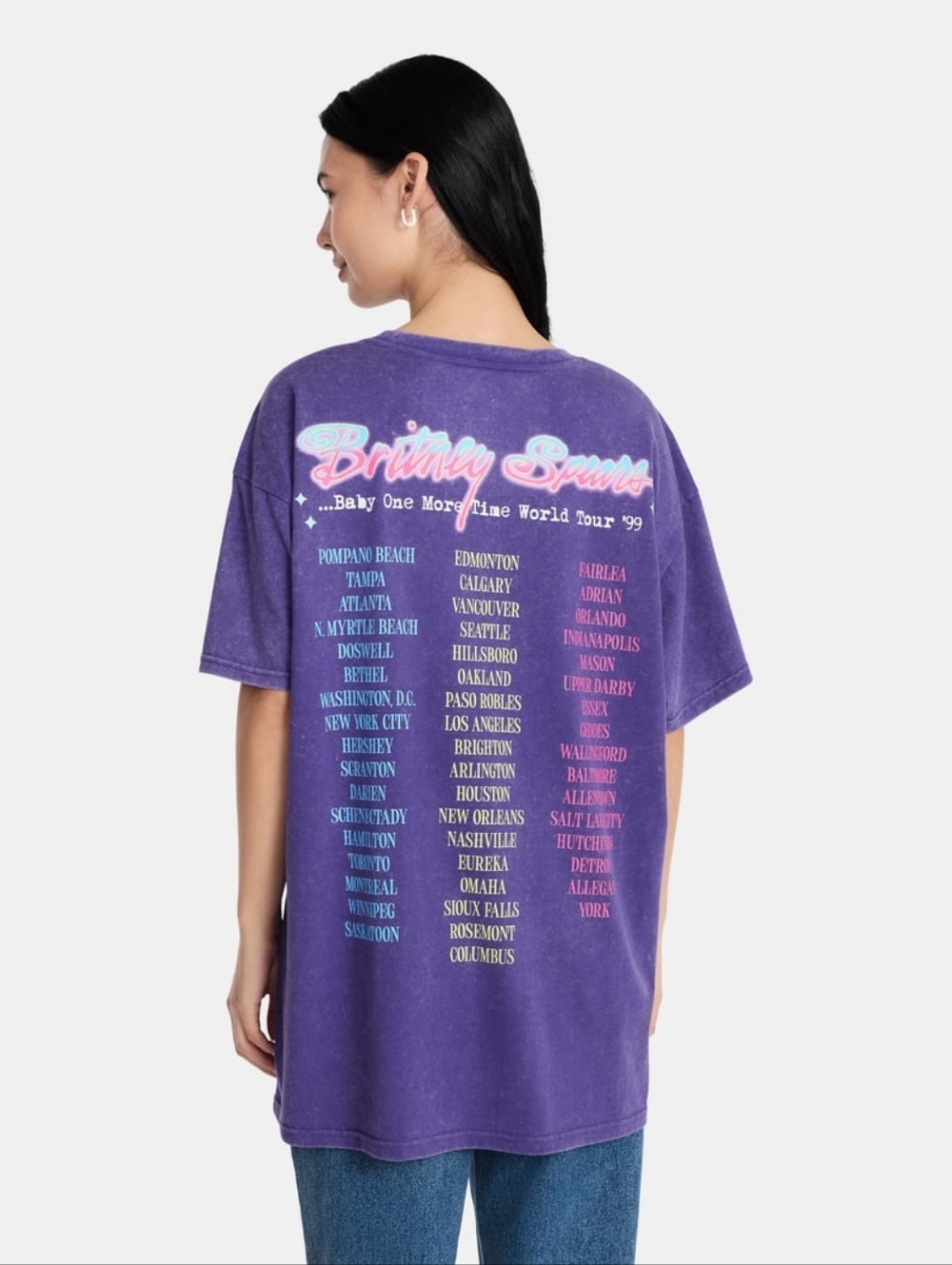 Britney Spears 1999 Tour Purple Graphic Tee - Picture 2 of 3